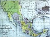 Map of Mexico, including Yucatan and Upper California. As an American map it does not reflect Texas as part of Mexico. The author was influenced by political views in the U.S. at the time. California is shown as two territories, Alta and Baja.