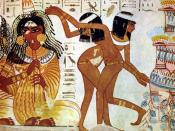 Dancers and Flutists, with an Egyptian hieroglyphic story-(hieroglyphs read from left-to-right).