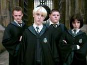 Left to right: Goyle, Malfoy, Crabbe, and Pansy Parkinson