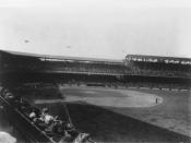 English: Baseball game at Griffith Stadium, Washington D.C.