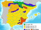 English: Climatic zones of Spain according to Köppen classification