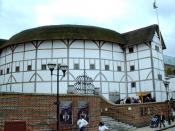 A reconstruction of the Globe Theatre in London, originally built in 1599 and used by Shakespeare