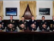 The United States Joint Chiefs of Staff 2002: from left to right: John P. Jumper, James L. Jones, Peter Pace, Richard B. Myers, Eric K. Shinseki und Vern Clark.