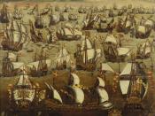 English ships and the Spanish Armada, August 1588.