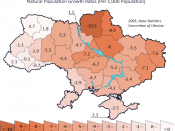 English: Natural population growth rates of Ukrianian by oblast (2009). Based on data from the statistics committee of Ukraine