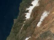 Satellite image of Lebanon in March 2002.