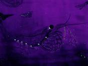 Artistic rendering of bioluminescent Antarctic krill
