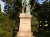 English: Lord Kelvin's statue in Botanic park, Belfast