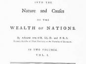 First page from Wealth of Nations, 1776 London edition