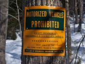 Motor Vehicles Prohibited at Black Mountain. This is just past the hunting cabin, noting this is a foot trail / snowmobile trail.