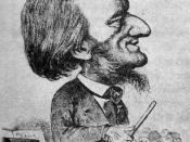 English: Cartoon of Richard Wagner with exaggerated 'Jewish' features