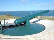 English: The disappearing gun (a BL 8 inch gun Mk VII) of the South Battery of North Head, in Devonport, North Shore City, New Zealand.