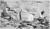 Walcott and his son Sidney and daughter Helen collecting from the Walcott Quarry, 1913