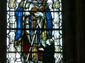English: Chester ( England ). Cathedral: Refectory - Eastern window ( 1916 ): Saint Anselm of Canterbury ( detail ) Deutsch: Chester ( England ). Kathedrale: Refektorium - Ostfenster ( 1916 ): Heiliger Anselm von Canterbury ( Detail )