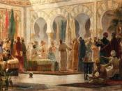 Abd-ar-Rahman III and his court in Medina Azahara, by Dionisio Baixeras Verdaguer.