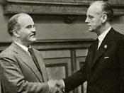 Molotov meets with Joachim von Ribbentrop before signing the German-Soviet non-aggression pact