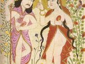 Painting from Manafi al-Hayawan (The Useful Animals), depicting Adam and Eve. From Maragh in Mongolian Iran.
