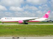 English: N845MH, Delta Air Lines' Pink Breast Cancer Boeing 767-400ER at Munich International Airport.