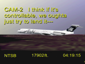 English: National Transportation Safety Board image of Alaska Airlines Flight 261 - It is a still of This video