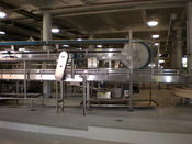 The interior of the Gordon Biersch Brewing Company brewery and bottling plant in San Jose, California.
