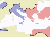 Kingdom of Syagrius (North-West) within the Western Roman Empire (blue).