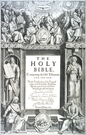 The title page to the 1611 first edition of the Authorized Version Bible.