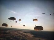 U.S. Army Rangers parachute into Grenada during Operation Urgent Fury