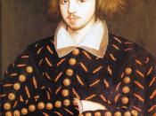 The portrait supposedly of Christopher Marlowe found during renovations of the Masters Lodge