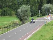 Quad bike on public road in Netherlands
