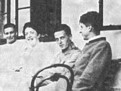 On the Hochreit, summer 1920. Ludwig Wittgenstein is seated between his sister Helene Salzer and Arvid Sjogren.