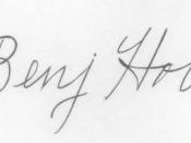 English: Signature of Benjamin Holt, founder of the Holt Machinery Company, ancestor corporation of Caterpillar Inc.