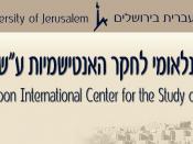 Header/Logo: The Vidal Sassoon International Center for the Study of Antisemitism