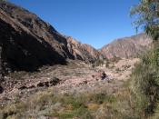 Small chain of mountains next to the Andes mountain range, in Cacheuta, Mendoza, Argentina