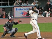 English: Barry Bonds in action