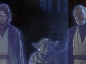 Updated scene of Anakin Skywalker, Yoda and Obi-Wan Kenobi appearing as Force Ghosts in Star Wars Episode VI: Return of the Jedi