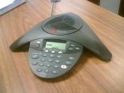 English: A phone made specifically for conference call.