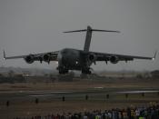 A McDonnell Douglas (now Boeing) C-17 Globemaster III coming in for a landing at the 2007 Australian International Airshow and Aerospace & Defence Exposition.