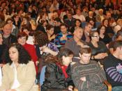 Batsheva Dance Company theater crowd in Tel Aviv, Israel.