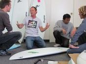 Byrne Surfboard Shaper Michael Baron at the Hydroflex Factory