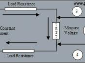 English: Low resistance measurement using 4 wire (Kelvin) technique