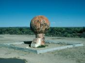 Monument marking the Tropic of Cancer 15 miles northeast of Villa de Cos, Zacatecas, Mexico.