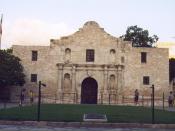 The Alamo Mission in San Antonio located at 29.4257° -98.4863°, San Antonio, Texas, United States. The structure was added to the National Register of Historic Places in 1966.