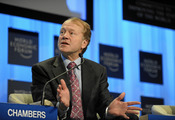 DAVOS/SWITZERLAND, 30JAN10 - John T. Chambers, Chairman and Chief Executive Officer, Cisco, USA captured during the session 'Rebuilding Education for the 21st Century' at the congress centre at the Annual Meeting 2010 of the World Economic Forum in Davos,