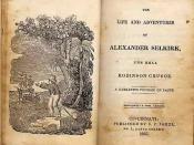 Title page of the book The Life and Adventures of Alexander Selkirk, the Real Robinson Crusoe (1835)