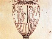 A Drawing keats rendered of an engraving of the Sosibios Vase