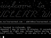 A screenshot of Nuclear War MUD s login screen