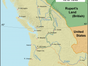 The Oregon Country as claimed by the United States. The Columbia District extended much farther north.