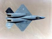 English: Top view of the Northrop-McDonnell Douglas YF-23 in flight. (U.S. Air Force photo)