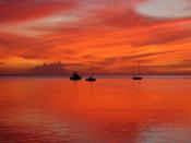 Hawaii Sunset over the Ocean, Molokai Harbor Rose Braverman