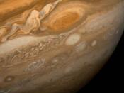 A wider view of Jupiter and the Great Red Spot as seen from Voyager 1 in 1979